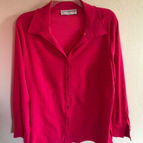 - #165)💖Stylish JACKET 💖NEW 💕Fuchsia-SAG HARBOR - Picture 2 of 9